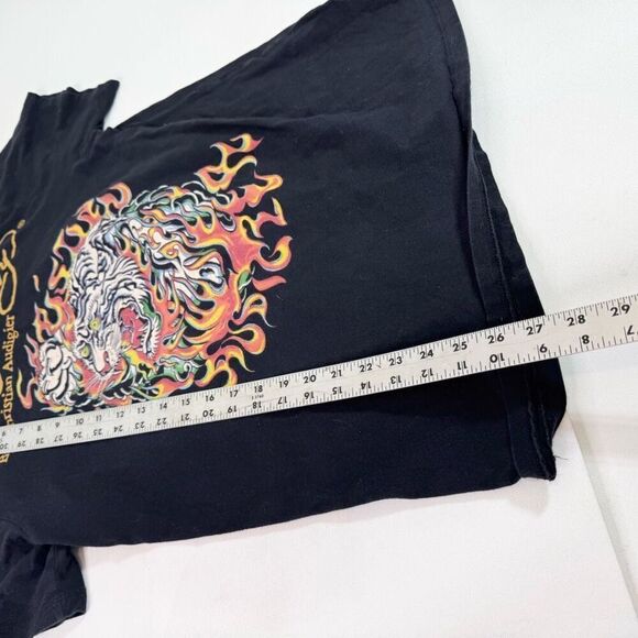 Ed Hardy Tee Shirt Mens Large Vintage Y2k Tiger Tatoo Art Essential Punk Black - Picture 2 of 7